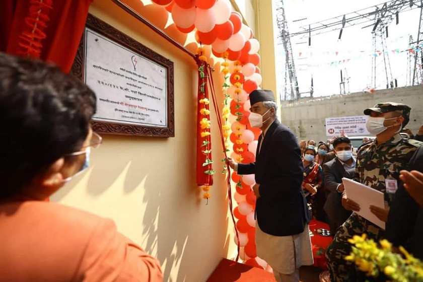 प्रधानमन्त्री देउवाले गरे देशकै दोश्रो ठूलो खिम्ती पावर सब–स्टेसनको उद्घाटन