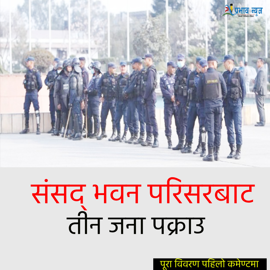 संसद् भवन परिसरबाट तीन जना पक्राउ